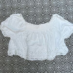 American Eagle Square Neck Crochet blouse sz L